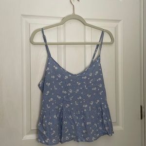 Blue flower flowy top